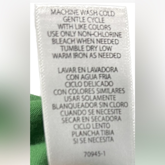 🌞Green/White Tee Halter Top     Sz L - Picture 4 of 6